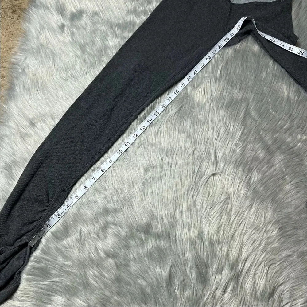 Lululemon Ribbed Gray Ruched Leggings Size 6